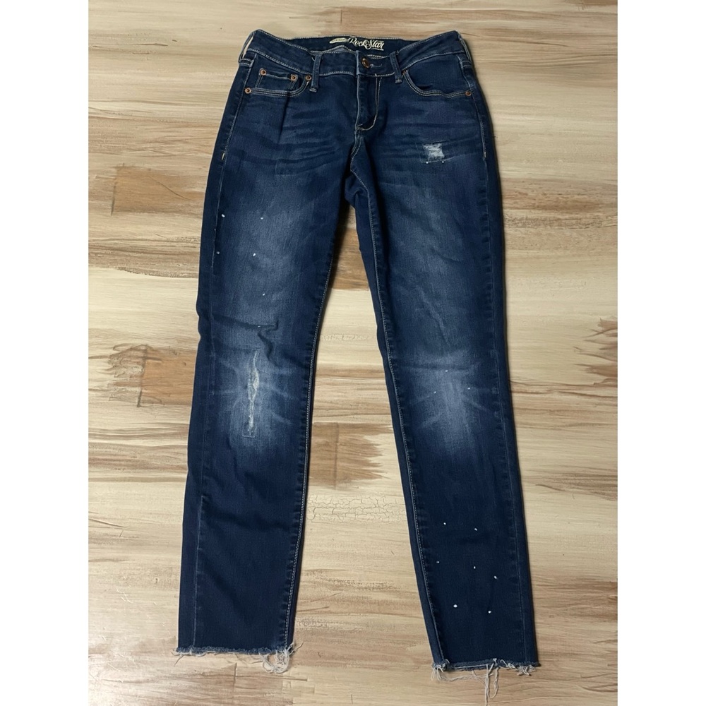 Old Navy Rock Star Distressed Skinny Jeans Blue Size 2